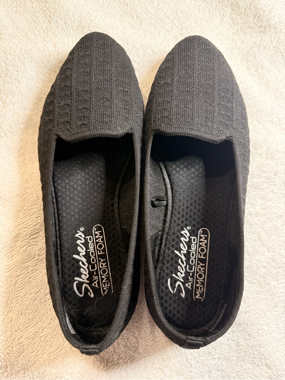 Skechers Black Slip-On Knit Loafers
